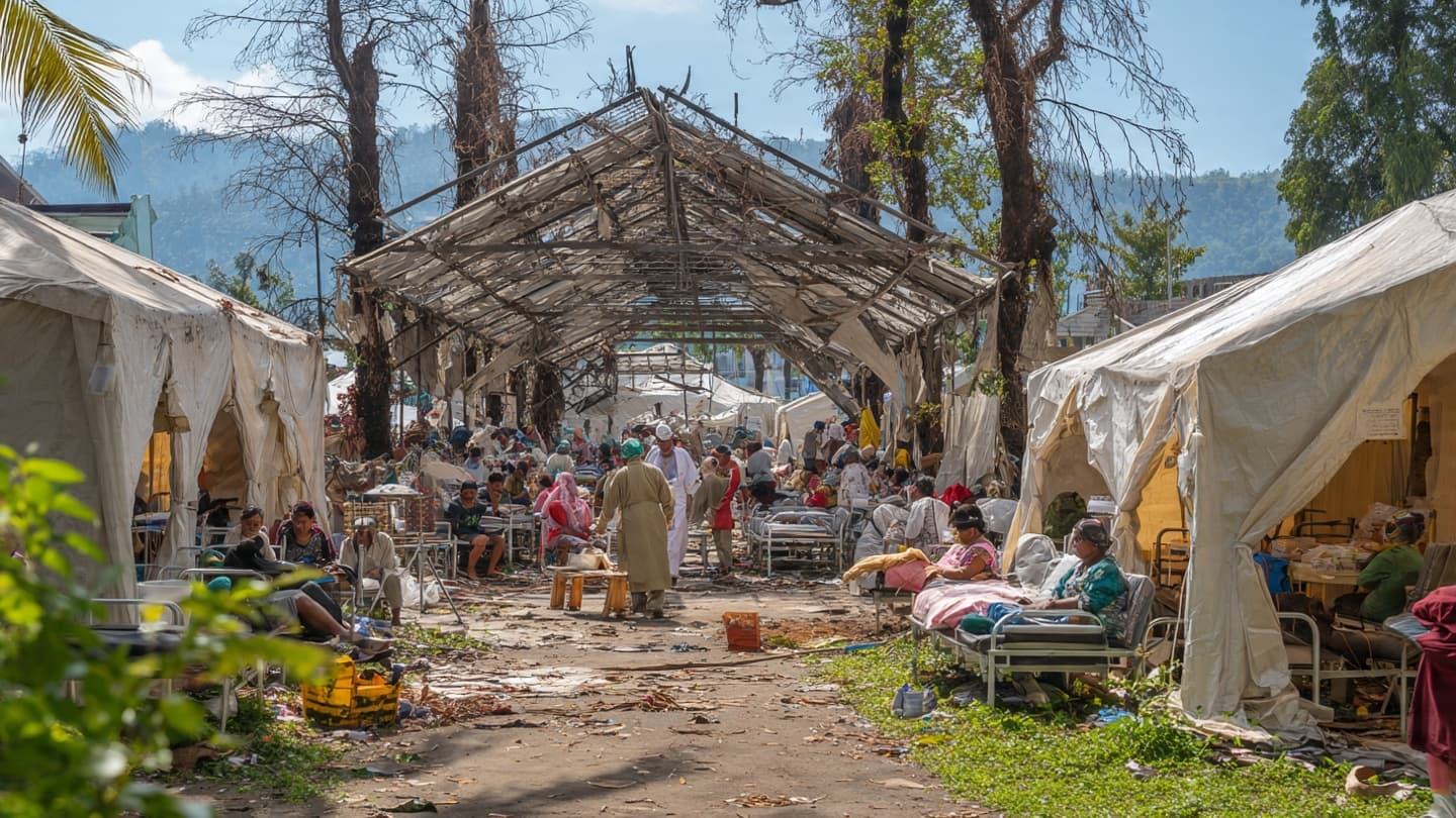 Across Flores After the Earthquake, Hospitals Empty Into Open Air as Aftershocks Keep Communities Awake