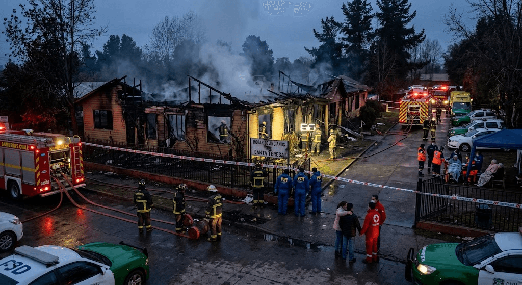 Devastating Inferno: 16 Elderly Residents Killed in Tragic Chilean Nursing Home Fire