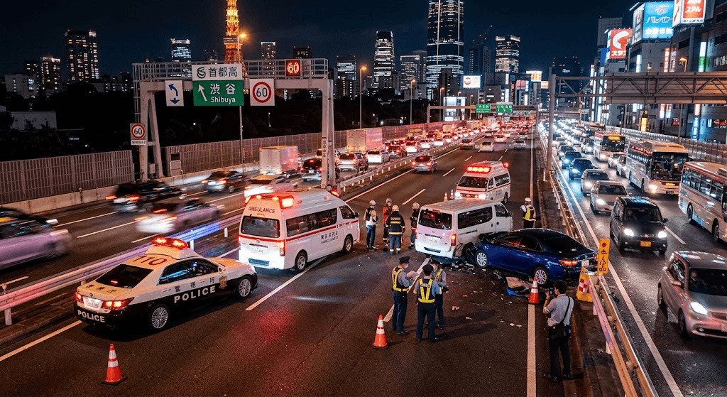 Tragedy on the Expressway: 1 Killed, 13 Injured in Devastating Multi-Vehicle Crash Near Tokyo