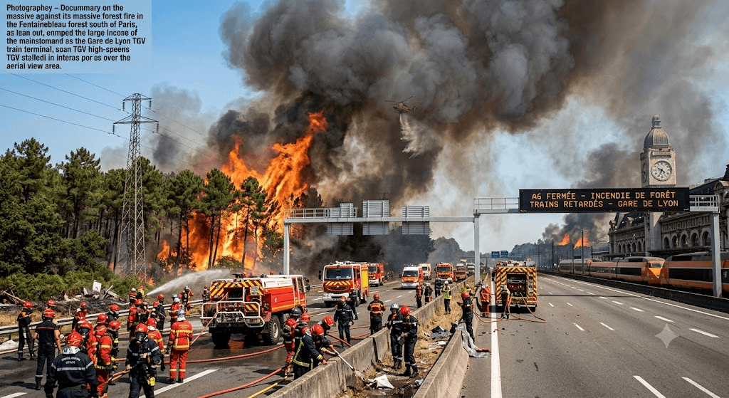 Inferno Near Paris: Blaze Reaches Southern Forests as Firefighters Battle Raging Flames