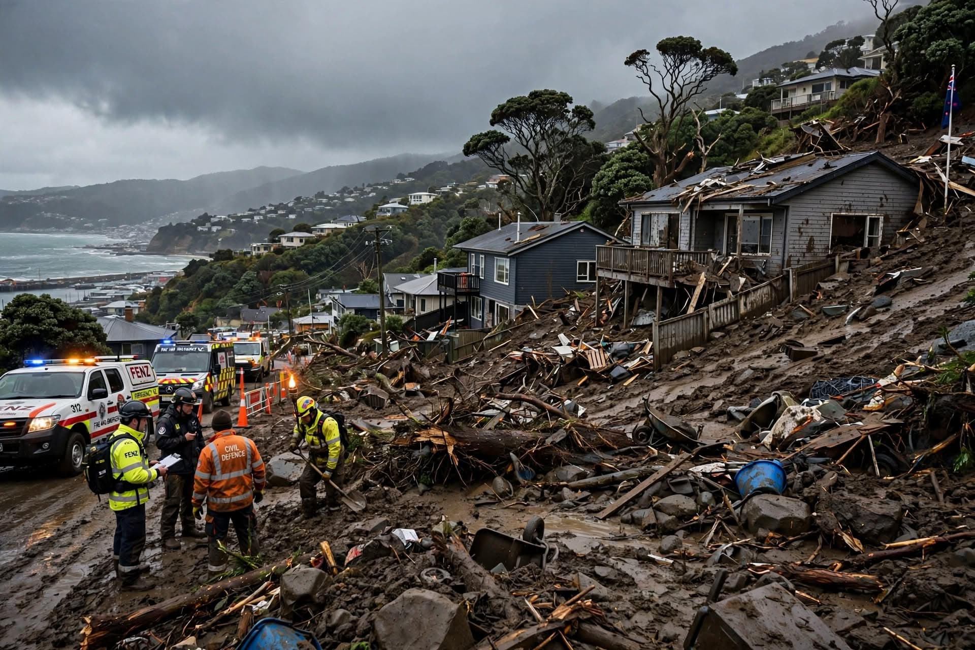 Two Injured As Severe Storm Hits Wellington Coast, Mudslides Smash Homes, Roads Closed Today