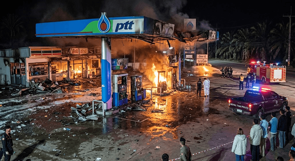Night of Terror: Armed Assailants Strike Southern Thailand Petrol Stations in Coordinated Attacks