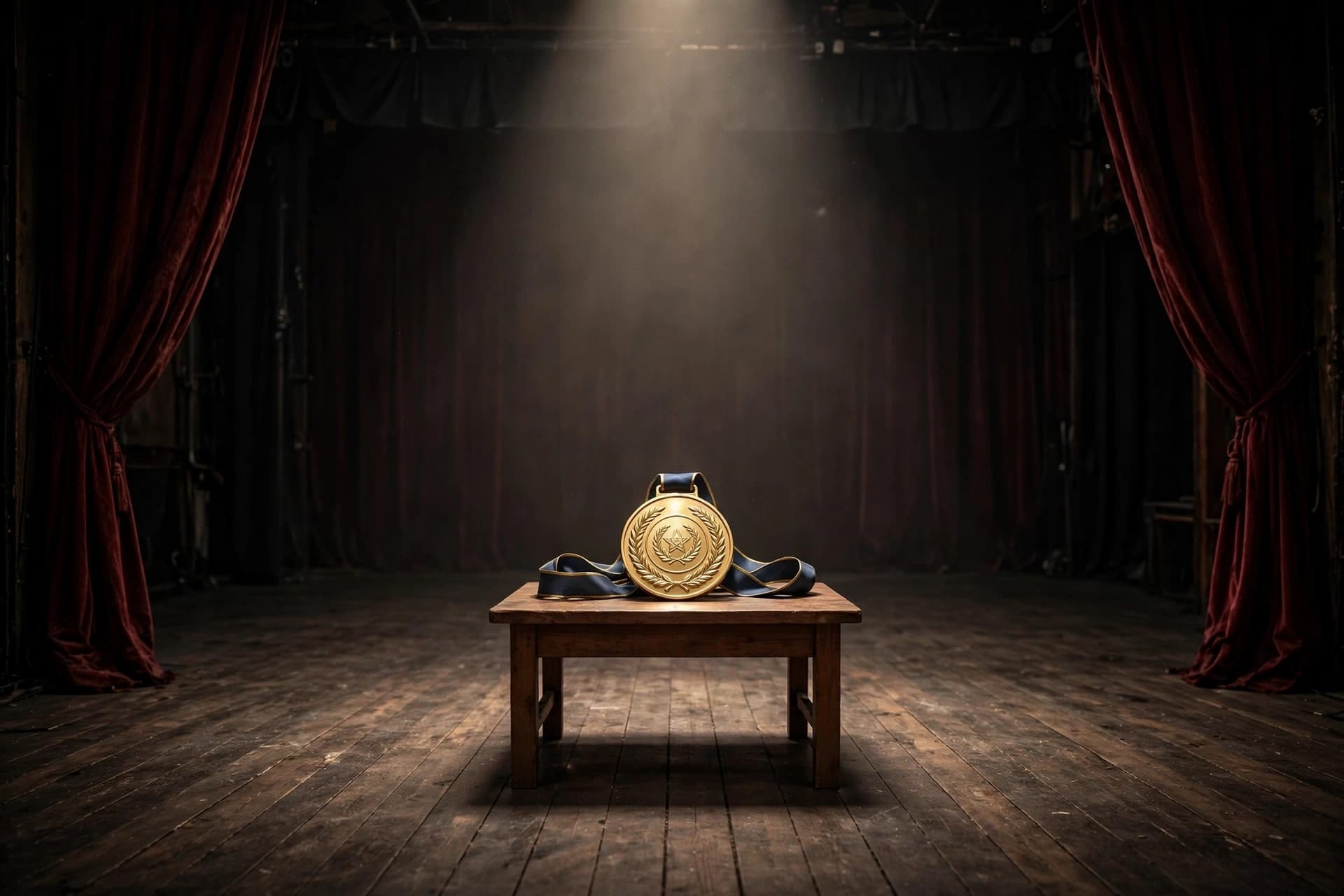 The best and fairest sits on a table, and a footballer waits to return