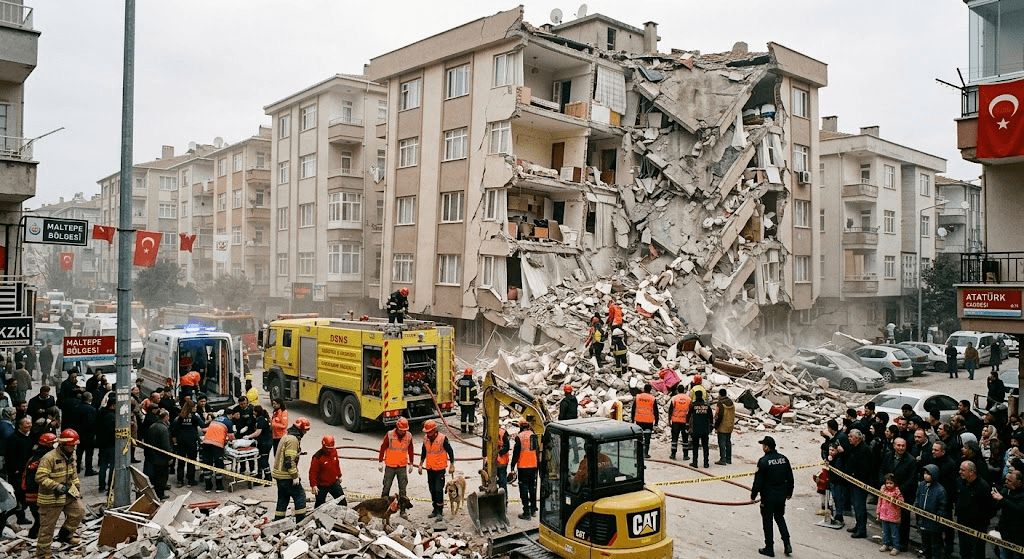 Terror in Istanbul: 7-Story Residential Building Partially Collapses in Maltepe