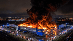 Midnight Strike: Massive Blaze Consumes St. Petersburg Ozon Hub After Overnight Drone Attack