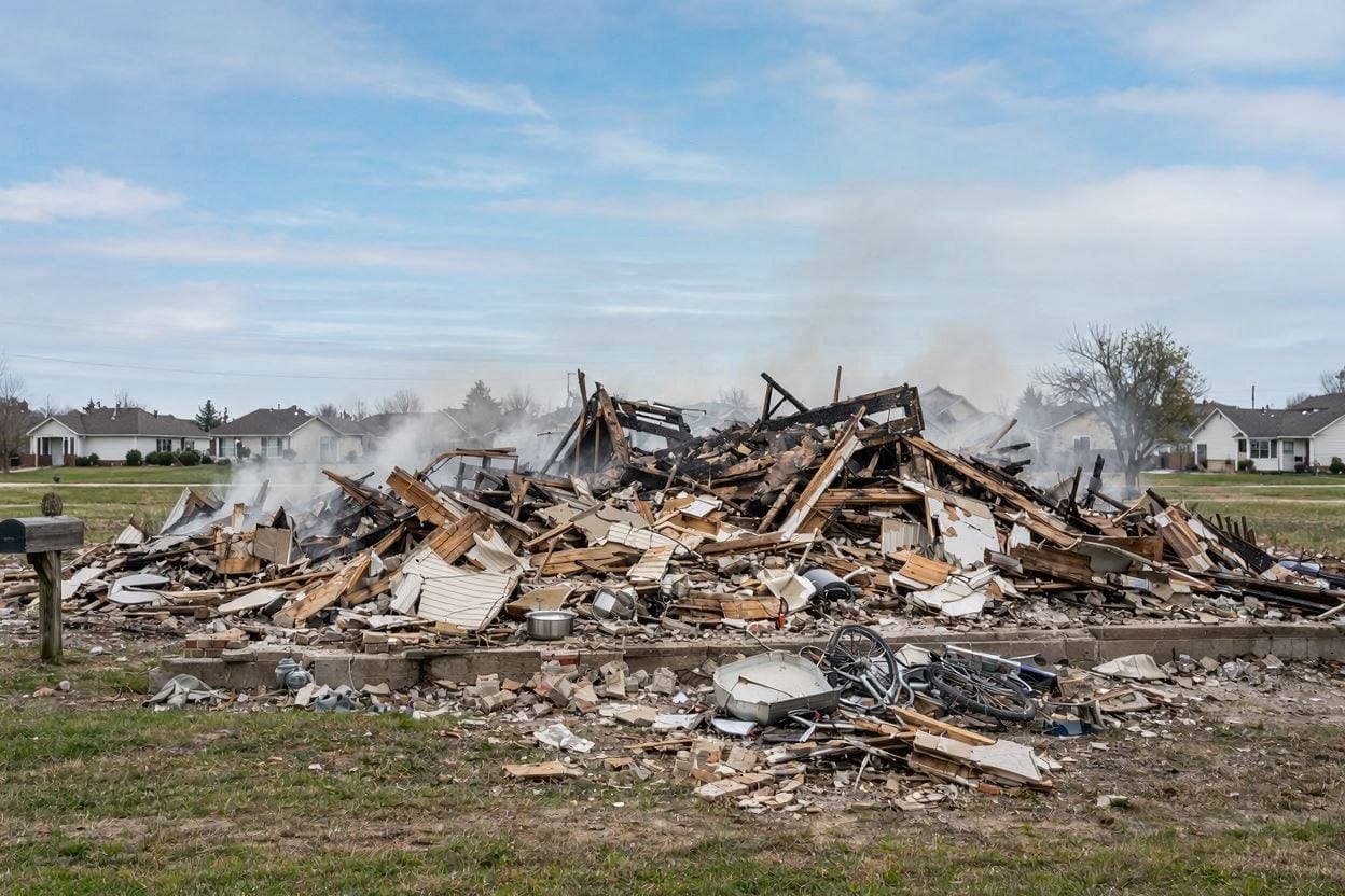 A Boom in the Morning: Vacant House Levelled in London