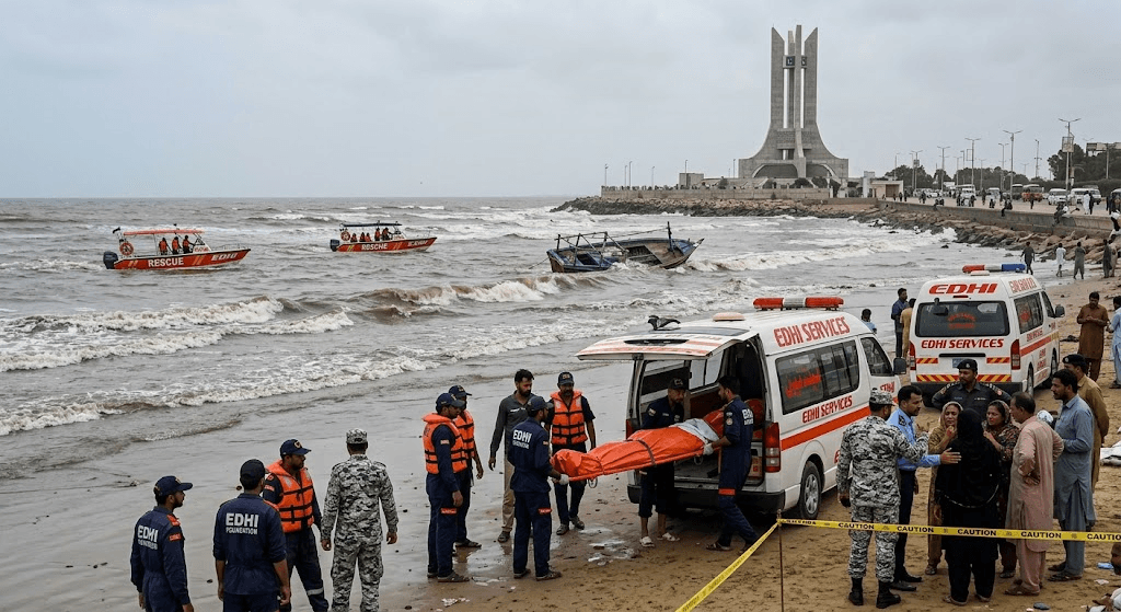 Tragedy at Sea View: 2 Bodies Recovered After Fishing Boat Capsizes Near Nishan-i-Pakistan; 3 Still Missing