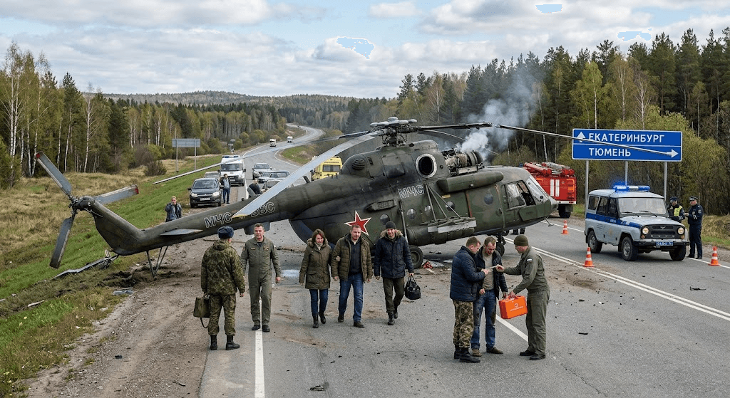 Miracle Landing: 8 Survive After Russian Military Chopper Makes Emergency Touchdown on Highway
