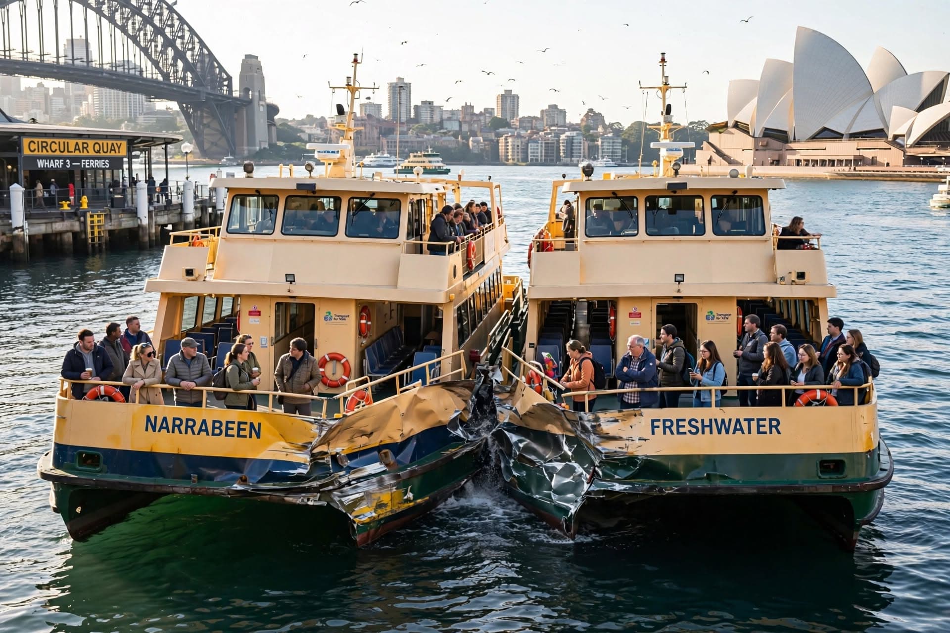 Ferries Collide Near Sydney Harbor Pier, Seven Passengers Treated For Minor Injuries, Services Suspended Briefly