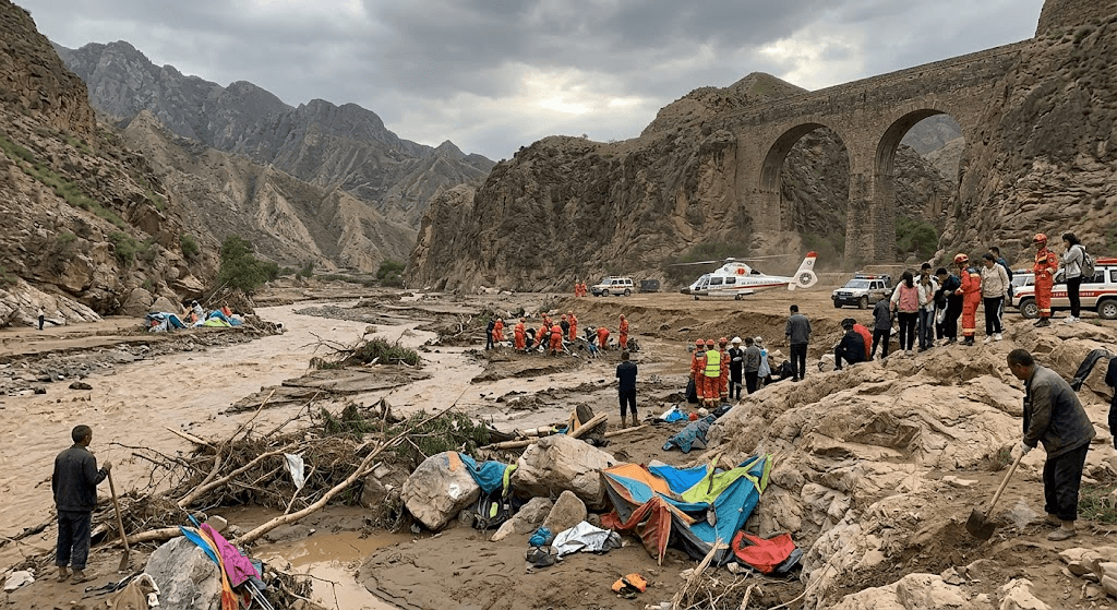 10 Dead, 23 Injured After Sudden Flash Flood Tears Through Gansu Scenic Area