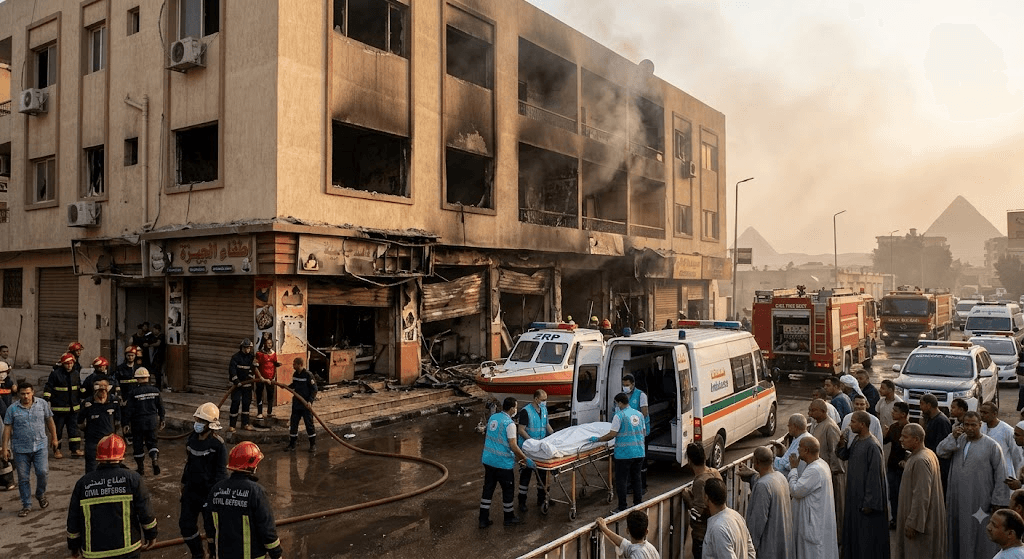 Tragedy in Giza: 3 Bodies Recovered After Blaze Engulfs Commercial Building