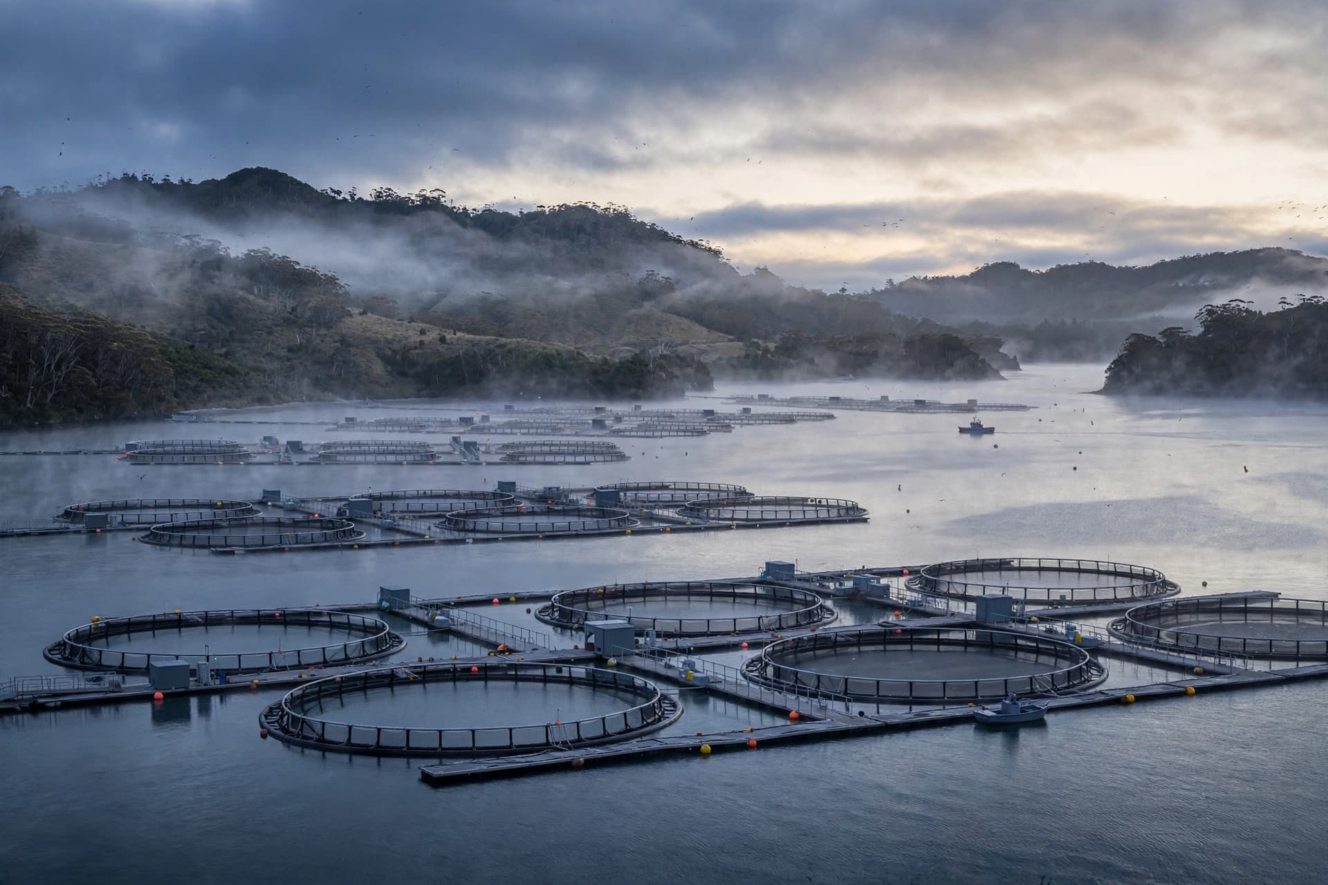 In Tasmania, the salmon are treated one by one, and the water waits.