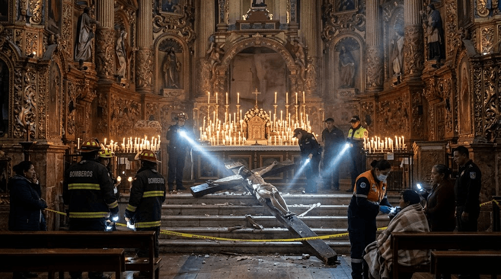 Tragedy at the Altar: Ecuadorian Priest Killed Live on Stream as Heavy Crucifix Collapses Mid-Mass