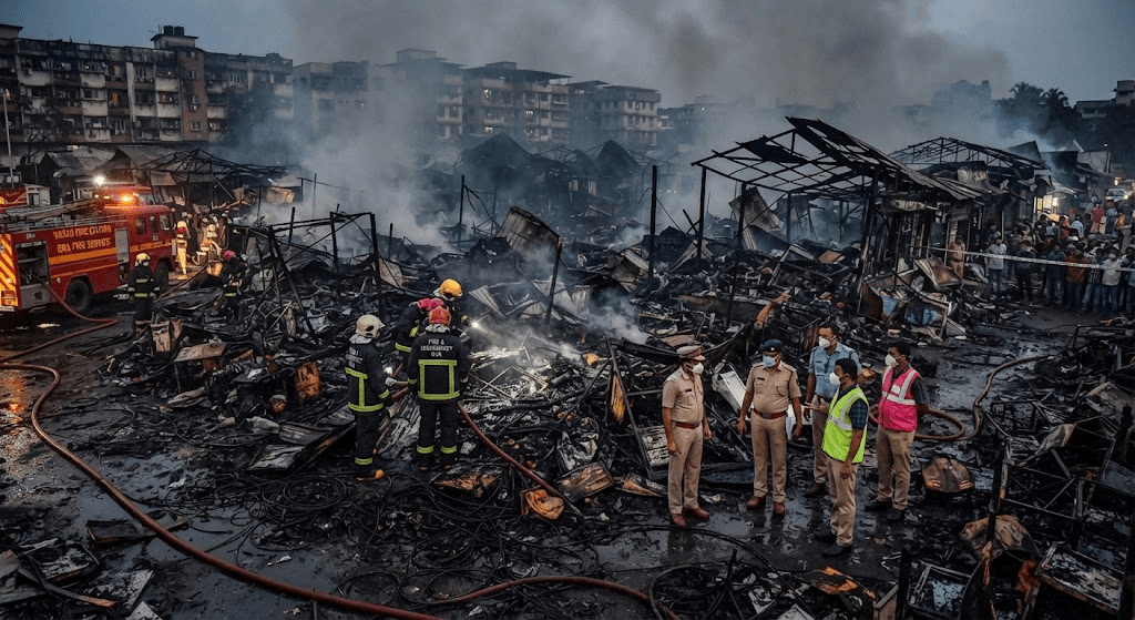 Massive Blaze in Goa’s Vasco: Over 100 Shops Destroyed as Flames Gut Busy Market