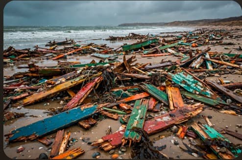 Where the High Tide Breaks the Shore, the Bitter Sea Reclaims the Fragile Coastal Sands