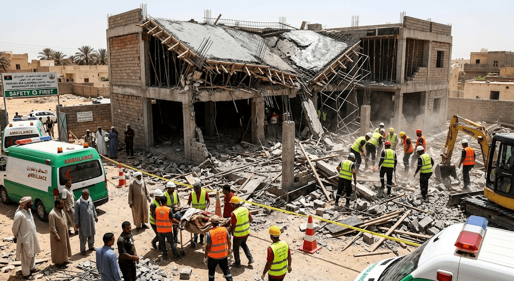 Tragedy in Al-Qarabulli: Multiple Workers Injured as Under-Construction School Roof Collapses