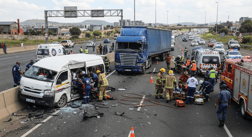Tragedy on the R61: 6 Dead, 6 Critically Injured After Violent Minibus and Truck Collision