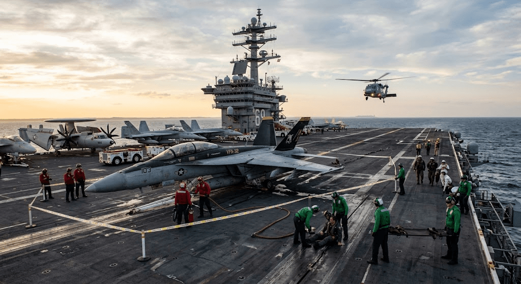 Flight Deck Accident: 4 Injured During Aircraft Recovery on USS Dwight D. Eisenhower