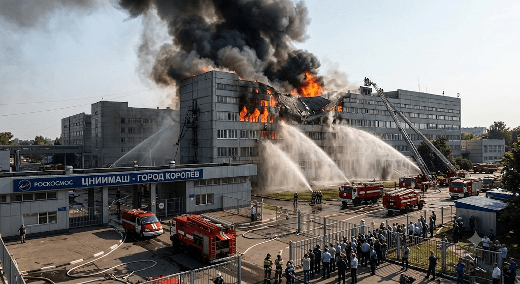 Massive Fire Engulfs Top Roscosmos Science Facility in Korolyov