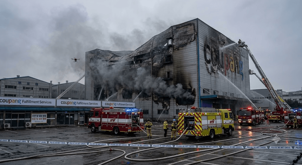Collapse Fears in Incheon: Coupang Mega-Warehouse Blazes for 52+ Hours, Nearby Factories Evacuated