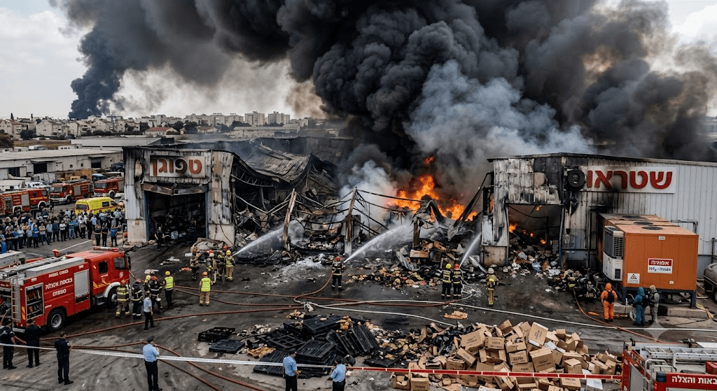 Inferno Near the Border: Massive Fire Devastates Major Food Factories Near Sderot