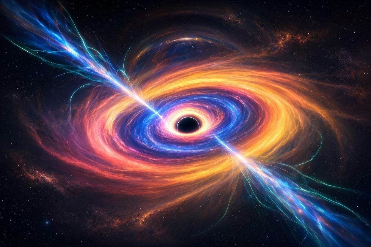 A Cosmic Wind: Black Hole Blast Extends 300,000 Light Years