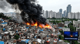 Disaster Strikes Gangnam: Massive Fire Sweeps Through Guryong Shantytown