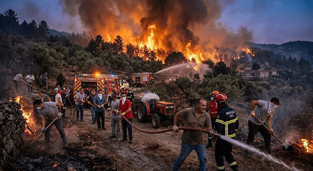 Battle for Viseu: Over 11,000 Hectares Scorched as Wildfires Ravage Northern Portugal
