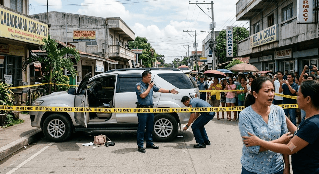 Broad Daylight Execution: Raincoat-Clad Gunmen Hunted After Killing Cabadbaran Businesswoman