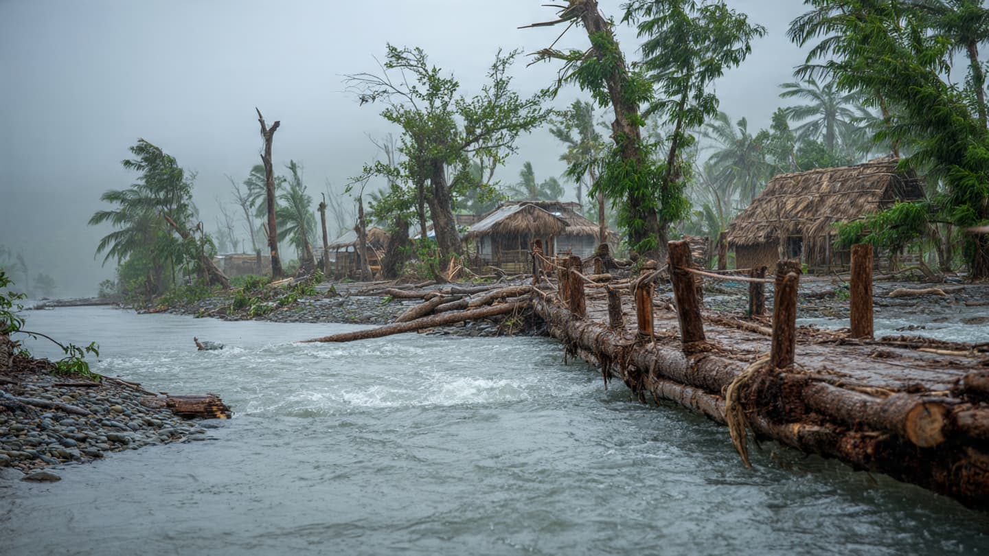 Between Washed Bridges and Rising Rivers, Vanuatu Villages Wait Through Another Storm-Scarred Morning Quietly Today