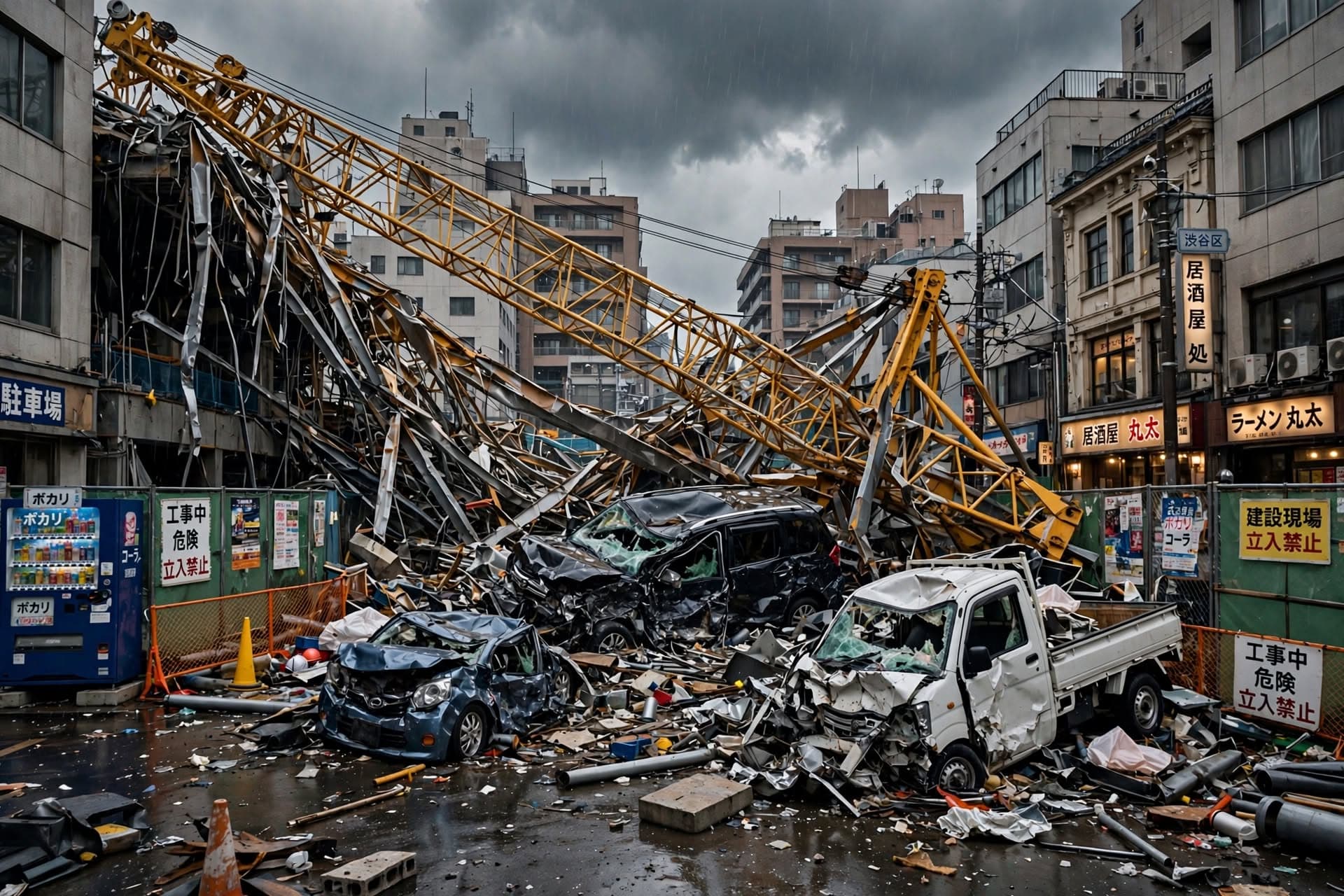 Construction Crane Topples In Shinjuku, Two Workers Dead, Site Shut Down For Investigation