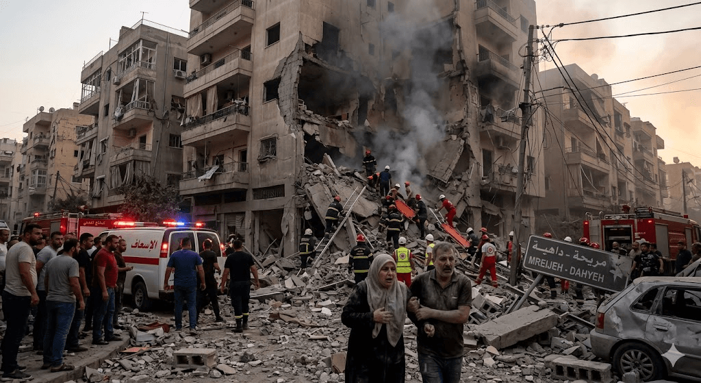 Ceasefire Shattered: Israeli Airstrike on Beirut’s Dahyeh Suburb Kills 2 and Wounds 20