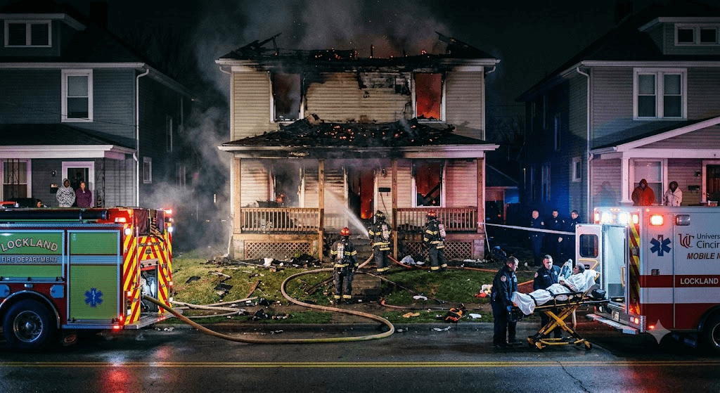 Trapped by Flames: One Person Rushed to Hospital Following Violent Lockland House Fire