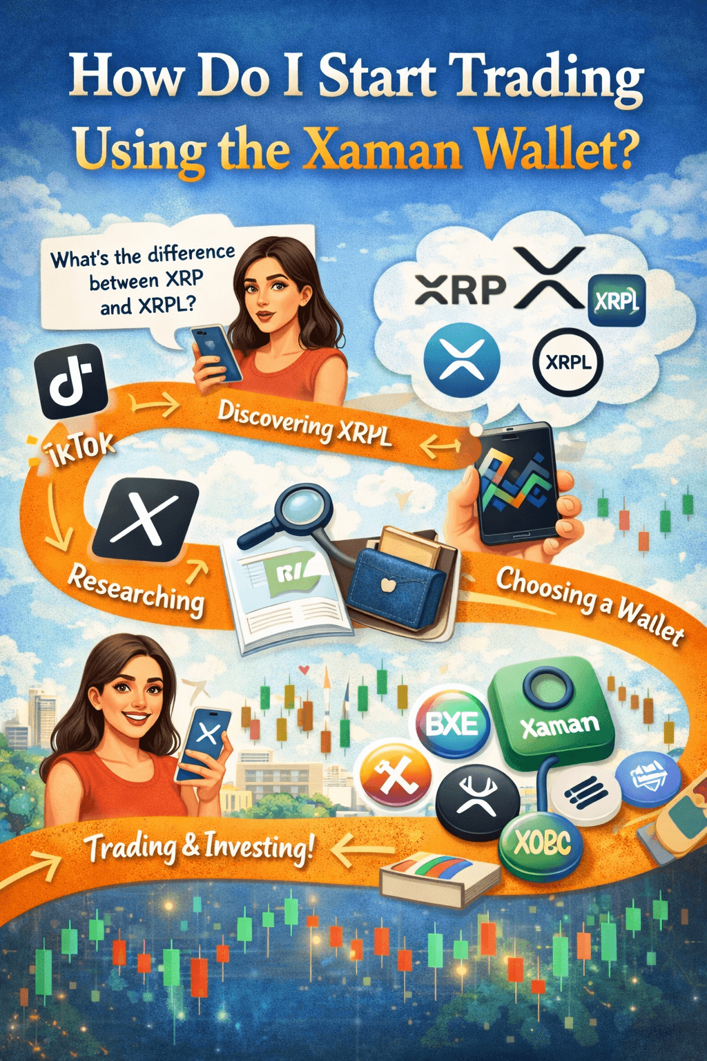 How do I start trading using the Xaman wallet?