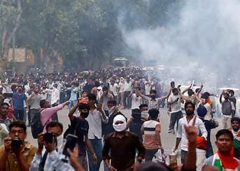 Police Fire Tear Gas at “Cockroaches” Protest in India