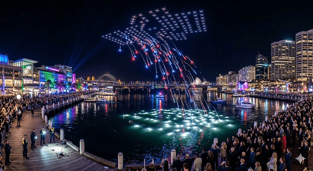 Sky Fall in Sydney: Vivid Festival Cancels Main Show After 89 Drones Plunge into the Harbor