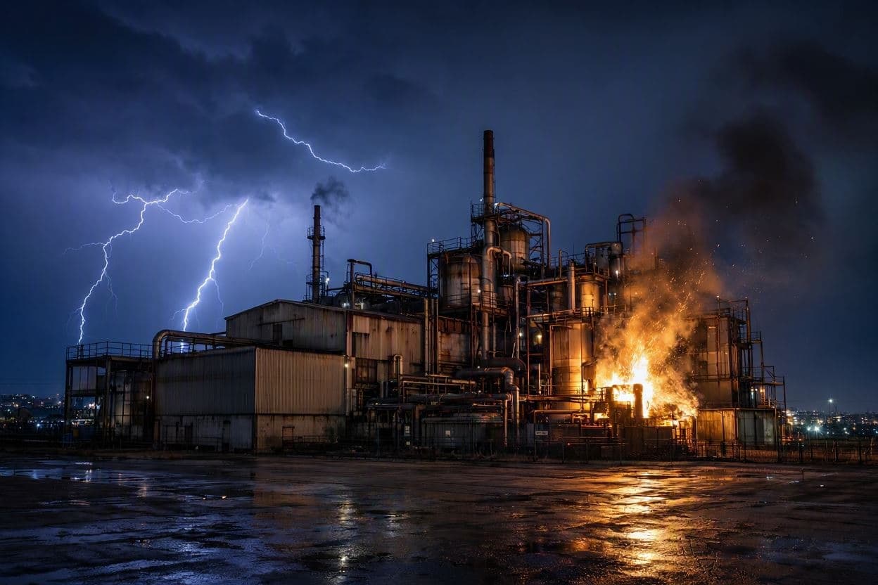 Lightning strike ignites fire at Chatham ethanol plant