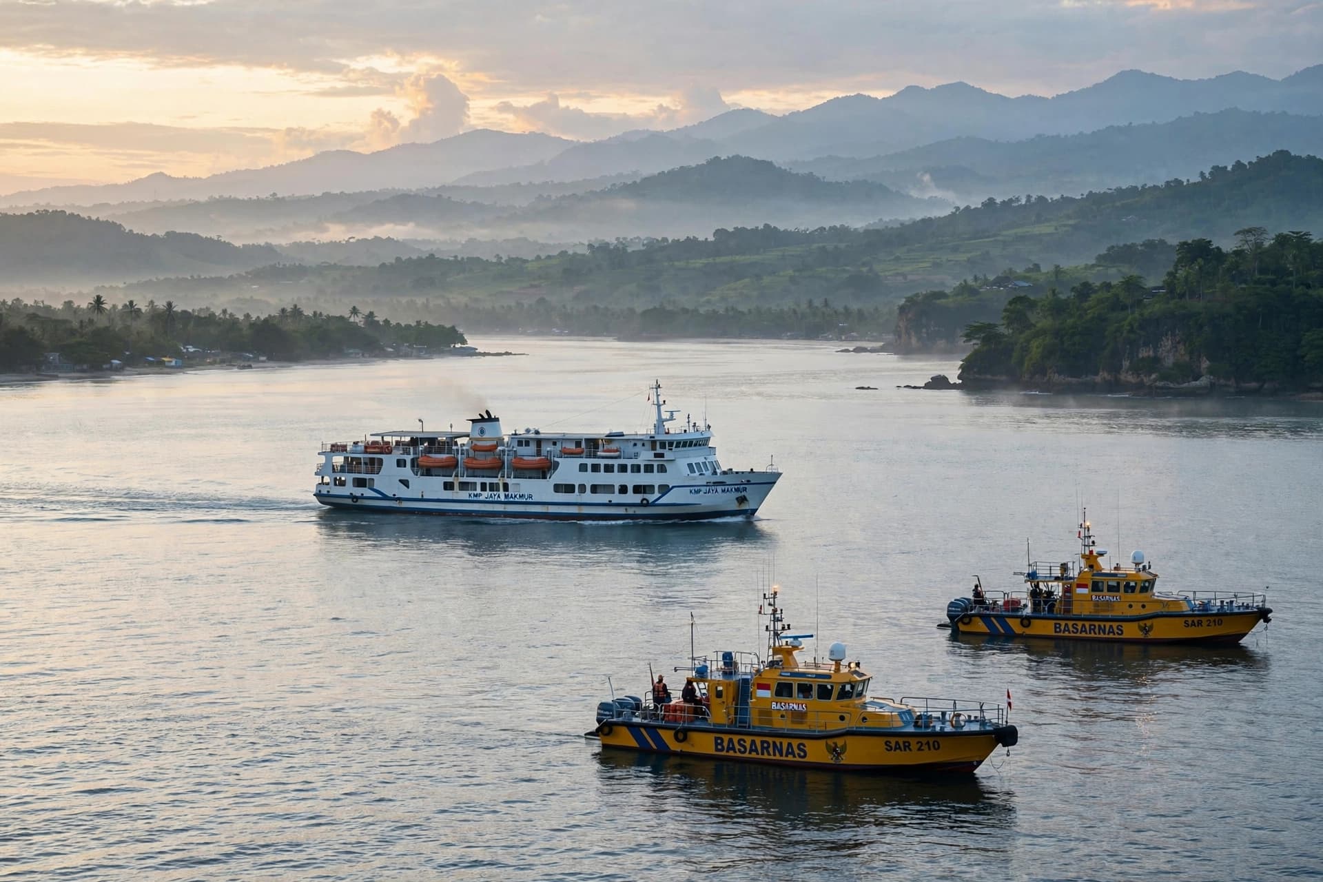 Across the Lombok Strait, Smoke and Waves Carried a Ferry Toward an Uncertain Morning
