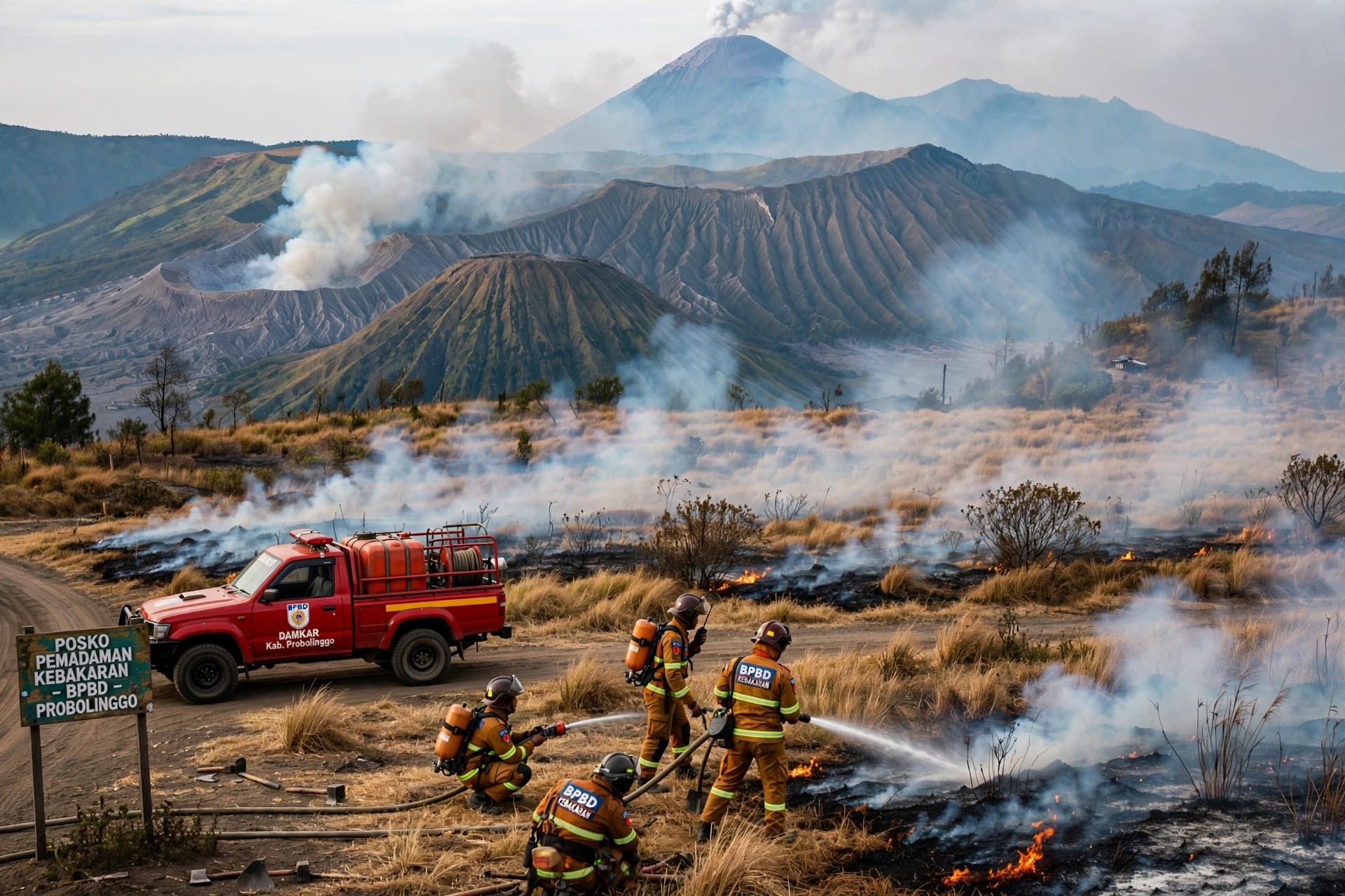 Across Indonesia’s Mountain Slopes, Fire Leaves a Charred Landscape as the Dry Season Tightens Its Grip