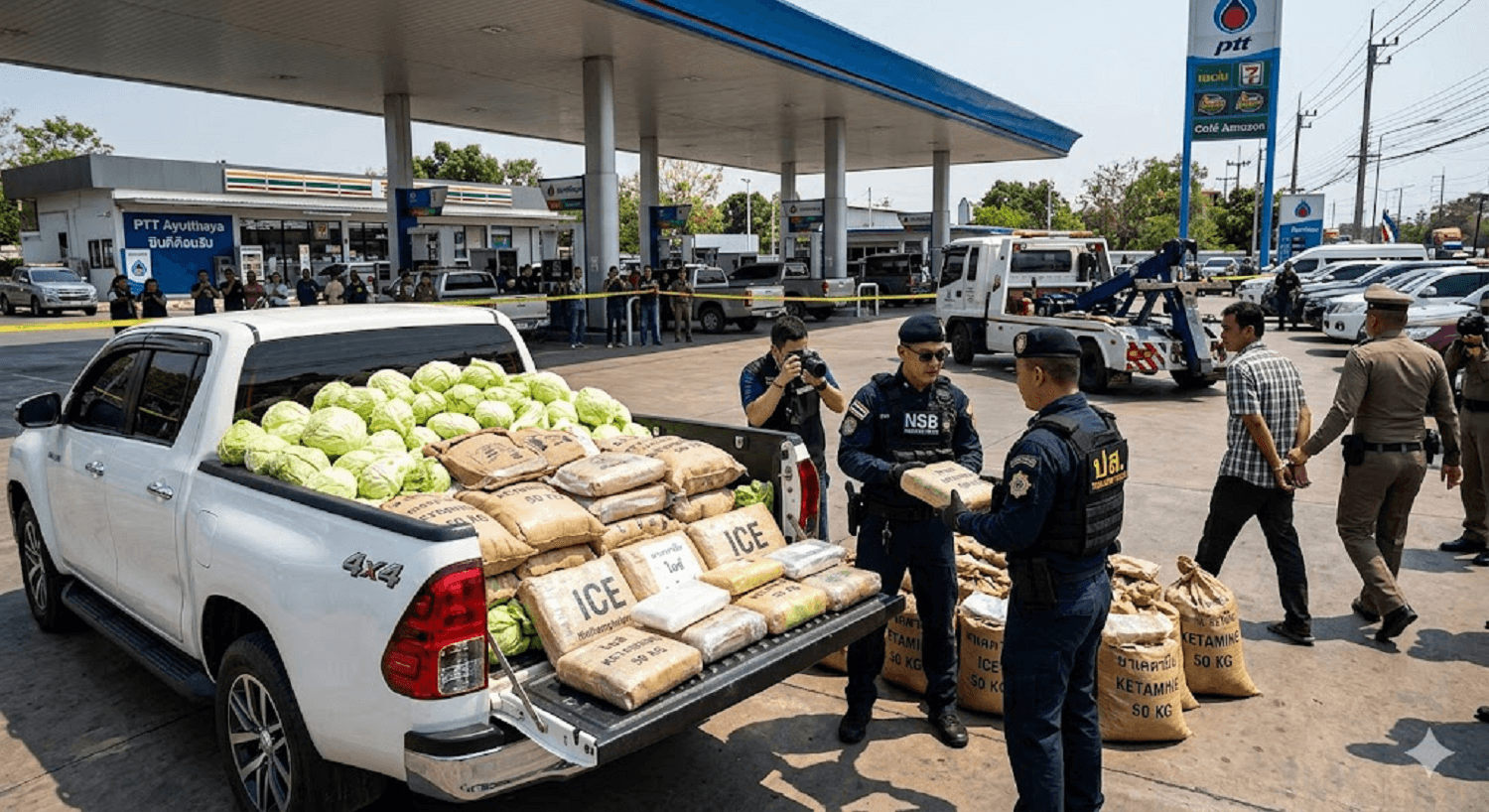 The Cabbage Cache: Thai Police Seize 1.6 Tons of Drugs Hidden Beneath Produce