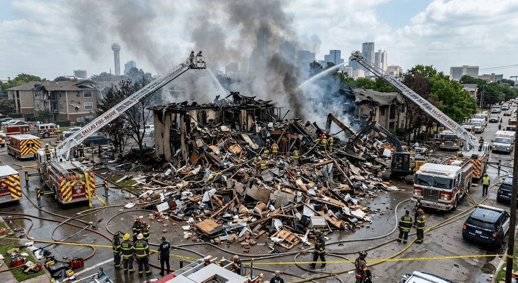 From Leak to Inferno: Massive Fire Obliterates Dallas Apartment Complex After Reported Gas Leak