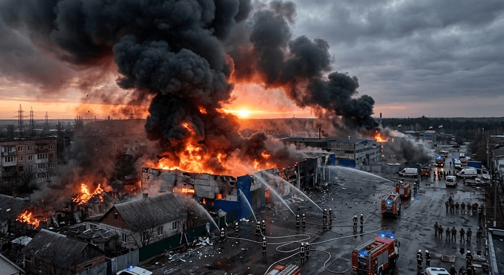 Dawn Strike on Kyiv Region Triggers Massive Blaze and Sends Smoke Billowing Across the Sky