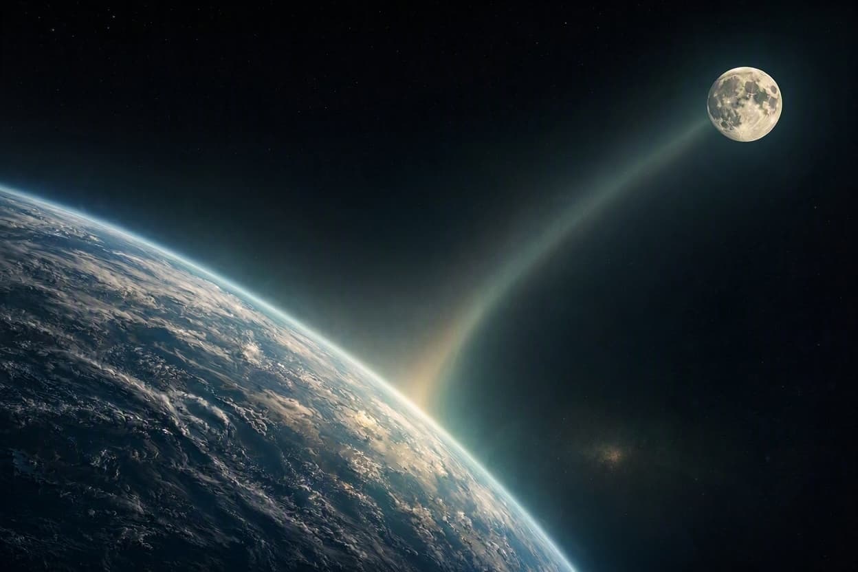 The Moon in Our Mist: Earth’s Far-Reaching Atmosphere