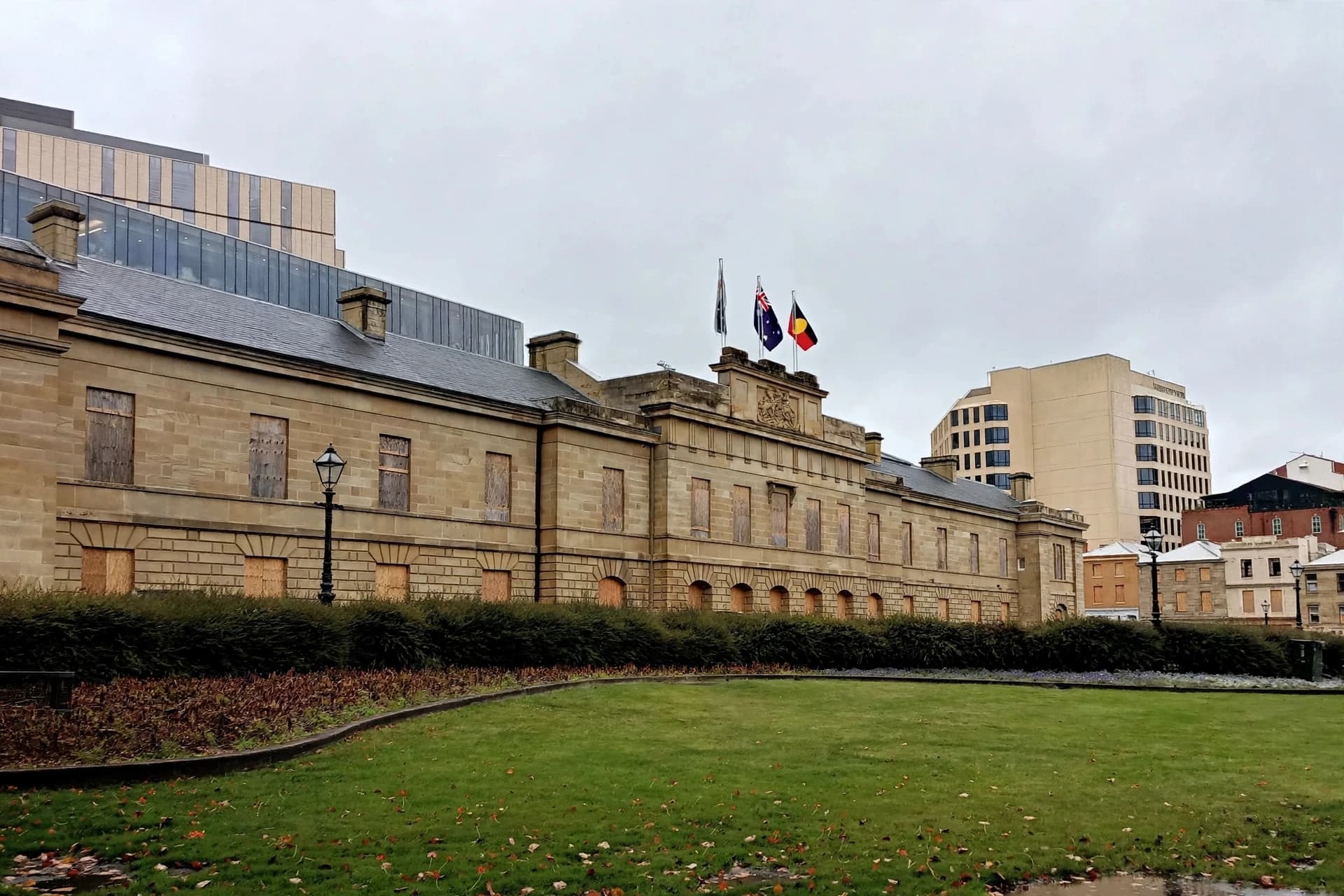 Man charged over window smashing spree at casino and parliament.
