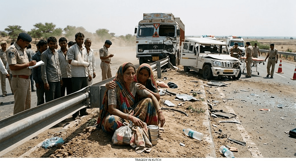 Tragedy in Kutch: 7 Workers Killed, 22 Injured in Horrific Truck-Camper Collision