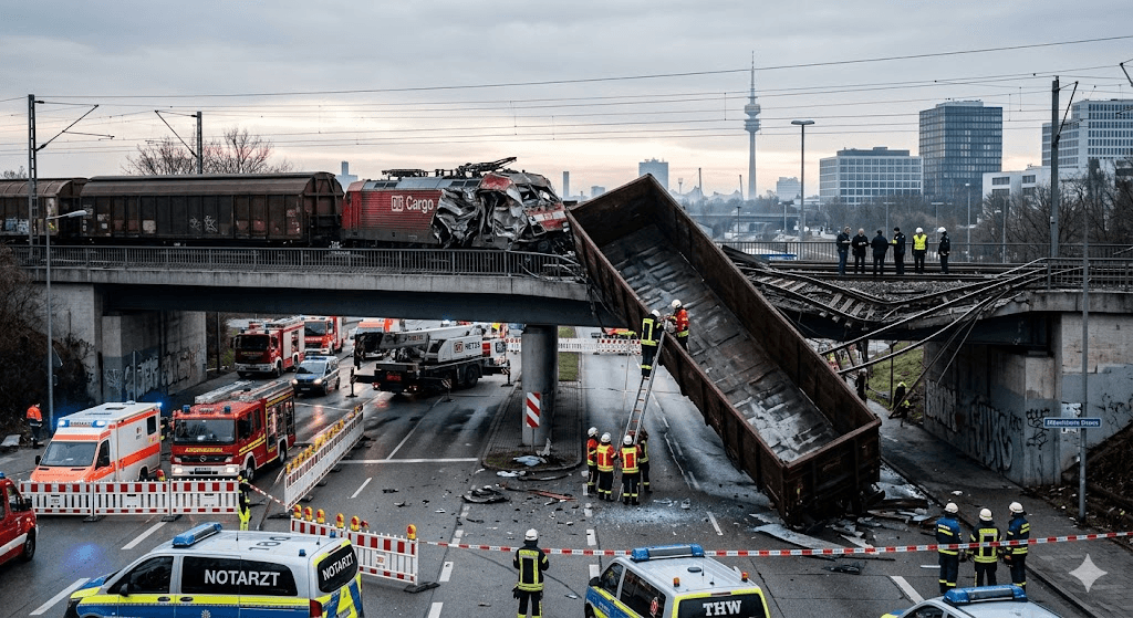 Tragedy in Munich: One Dead After Freight Trains Collide in Violent Crash