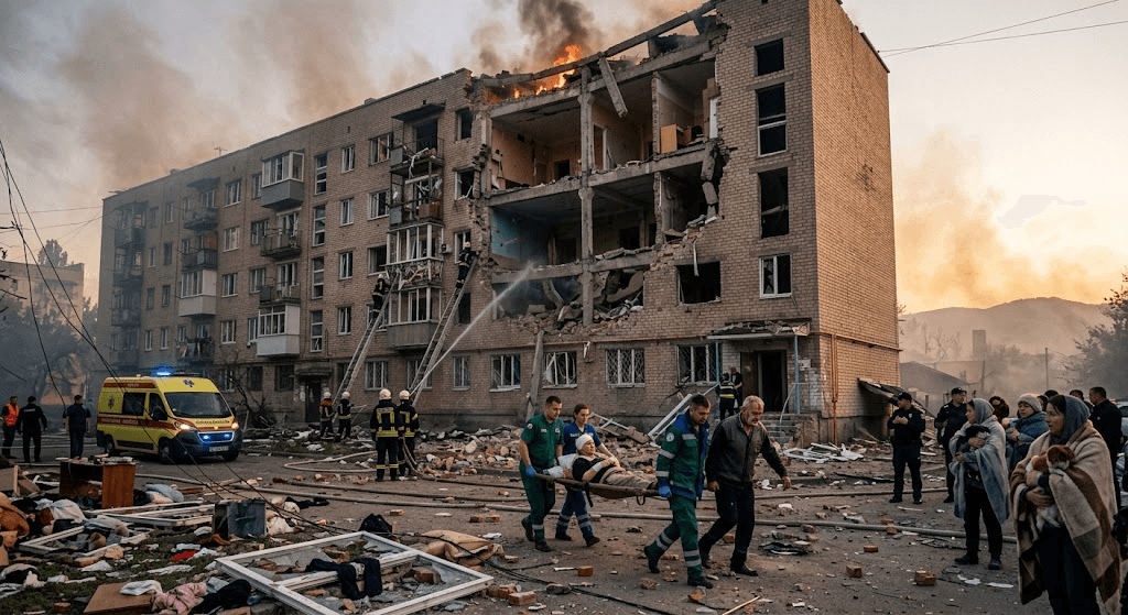 Russian Airstrike Hits Sloviansk: 8 Injured as Missiles Strike Residential Zone