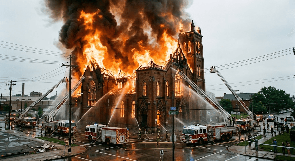 Lost to the Flames: Historic Cleveland Church Destroyed in Devastating Fire
