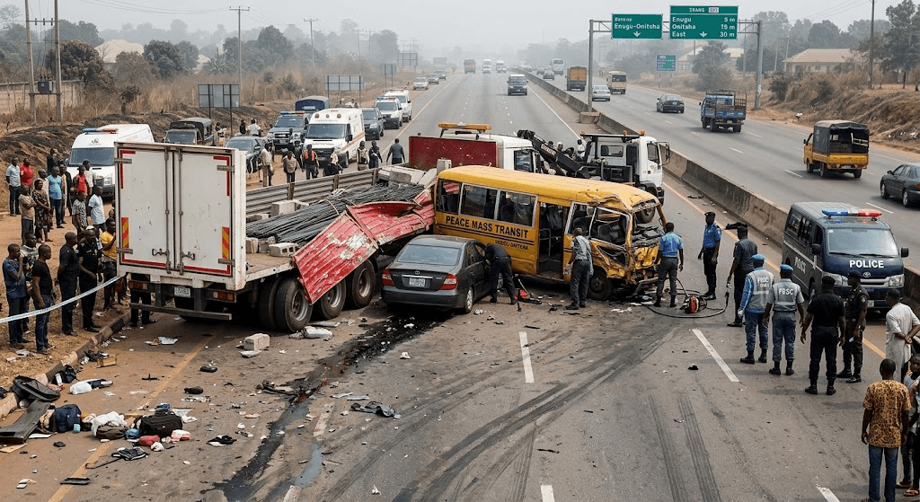 Deadly Highway Multi-Vehicle Pileup: 5 Dead, 18 Injured on Enugu-Onitsha Expressway