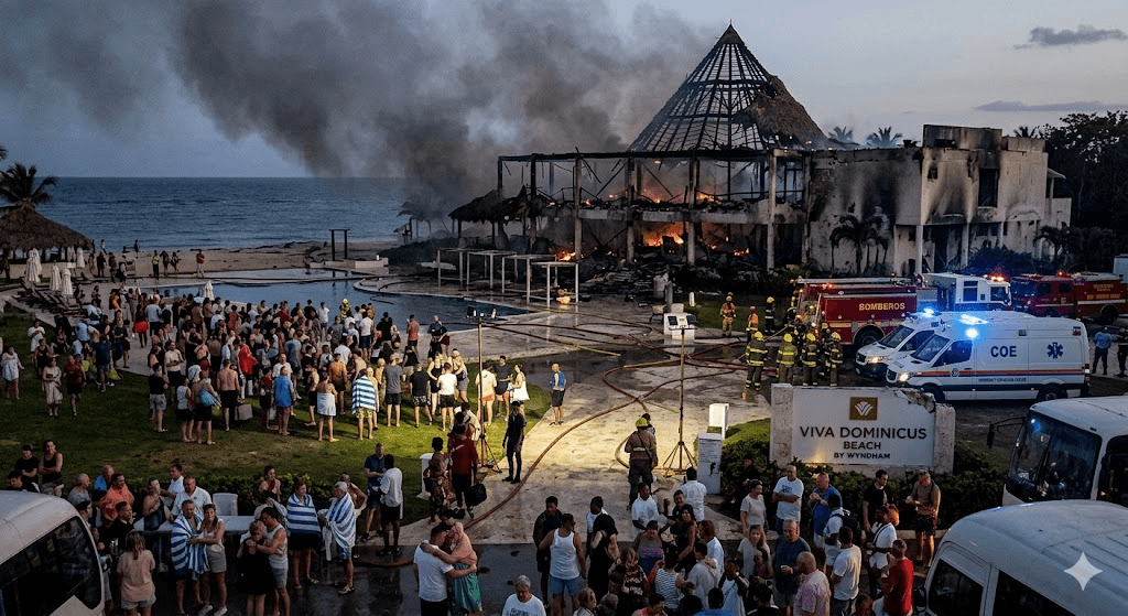 Tragedy in Paradise: 1 Dead, 1,700 Evacuated After Inferno Engulfs Dominican Beach Resort